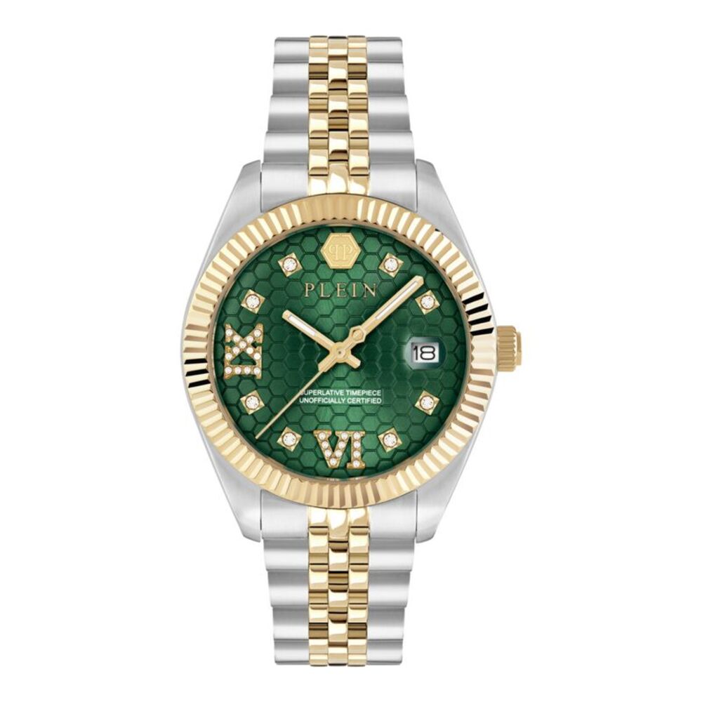Philipp Plein Date Superlative Crystal Watch Two Tone Womens
